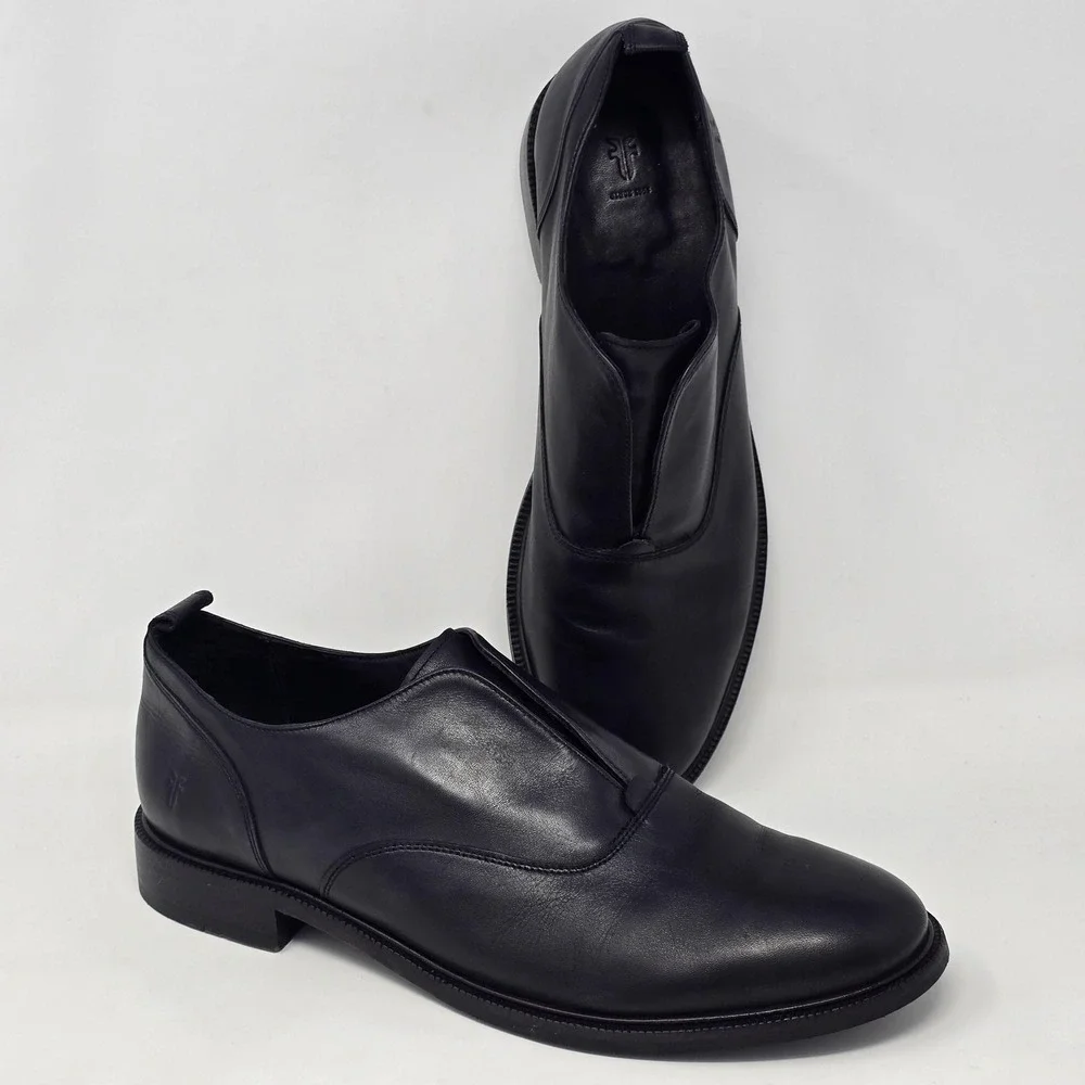 Frye Shoes Mens Size 11 Black Leather Campus Slip On Dress Oxford Business